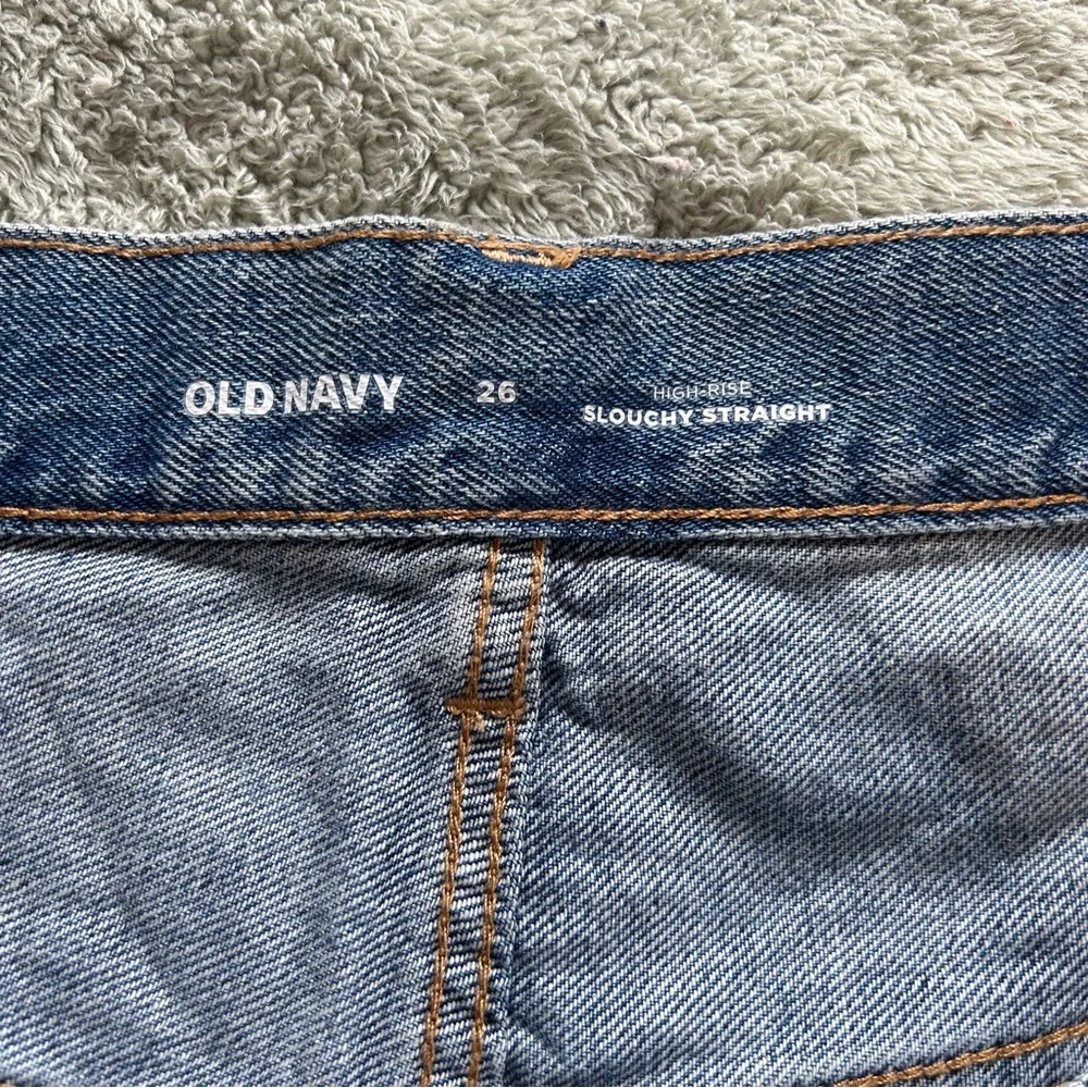Old Navy Blue High‑Rise Denim Shorts Plus 26 NWT Distressed Raw Hem